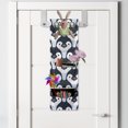 thumbnail image 2 of Penguin Hanging Pocket Organizer, Animal Print Themed Continuous Pattern with Birds, Printed Polyester Storage Bag with Pockets, 9" x 27", Slate Blue Pale Blue, 2 of 2