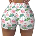 thumbnail image 2 of Sikiie Lotus Flower Workout Shorts Women Scrunch Butt Gym Shorts Seamless High Waist Tummy Control Yoga Biker Athletic Shorts-X-Large, 2 of 8