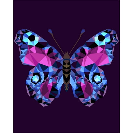 UPC: 4650206103485 | Painting by Numbers Kit Crafting Spark Celebration Poly Butterfly P003 19.69 x 15.75 in Blue Purple