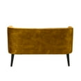 thumbnail image 4 of 49" Loveseat Sofa, Modern Velvet Upholstered Loveseat Chair with Tufted Curved Backrest and Wooden Tapered Legs 2-Seat Sofa with Arms Accent Sofa Barrel Sofa Accent Chair for Living Room, Mustard, 4 of 7