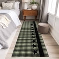thumbnail image 5 of 2x6 Kitchen Runner Rug, Sage Green Black Plaid Non-Skid Rubber Backing Large Rectangle Rugs - Living Room Bedroom Home Office, Vintage Star Buffalo Check Rustic Indoor Floor Mat Carpets Washable Rug, 5 of 9