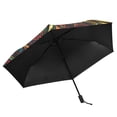 thumbnail image 4 of Retro Abstract Turtle Pattern All Weather Umbrella Triple Folding Parasol 6 Ribs UV Protection Portable, 4 of 8