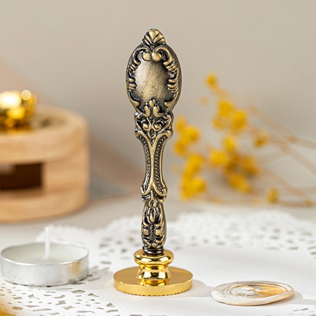 Mango De Sello Manija de sello de columna romana retro Suministros para manualidades para invitaciones de boda (bronce)