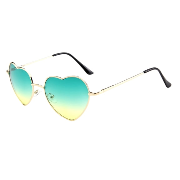 Sunglasses Womens and Men UV Protection Metal Frame Ladies Heart Shape Love Eyewear Fashion Sunglasses