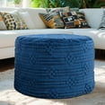 thumbnail image 2 of Pouf Ottoman Foot Rest – Plush Round All-in-one Foam Stool for Cozy Lounging, Floor Pouf & Chic Decor (Navy Blue), 2 of 17