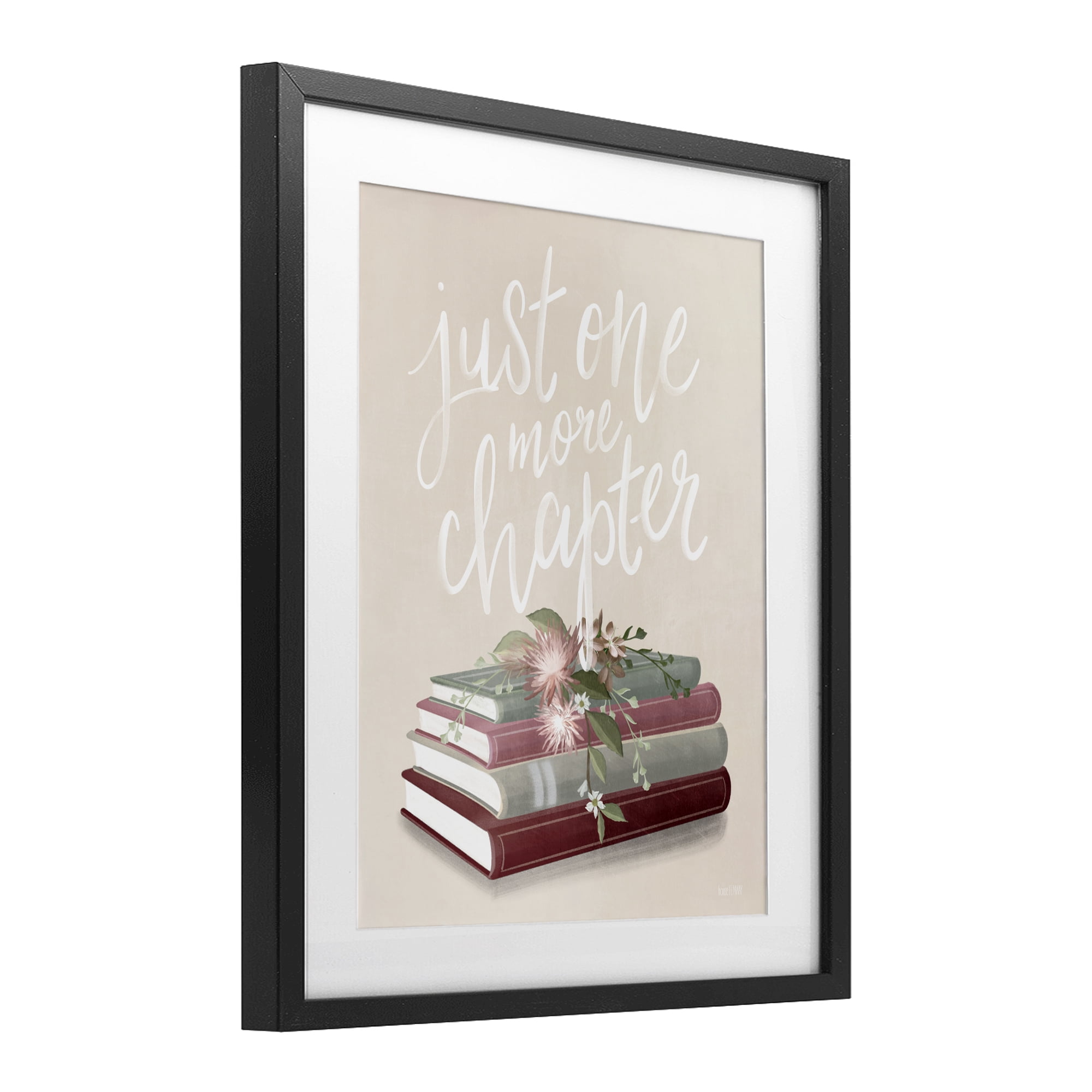 Stupell Industries One More Chapter on Beige Black Framed Print Under Glass, design by House Fenway