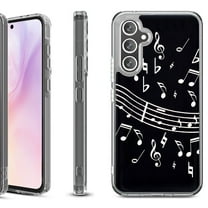 For Samsung Galaxy A36 5G Protective Shockproof Phone Case, by OneToughShield - Music Notes / Black