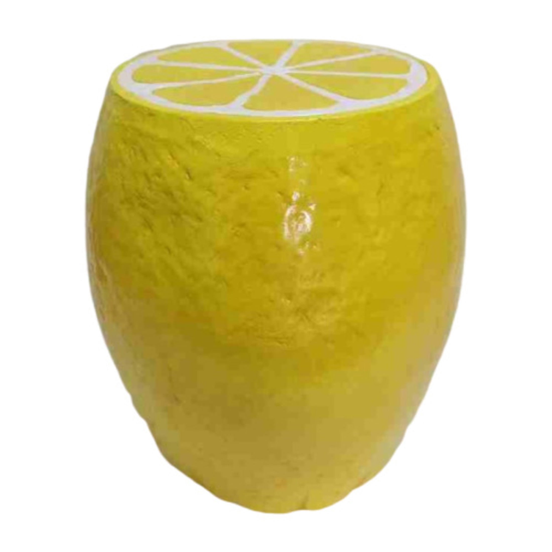Noble House Lemon Fruit Stool, Cute Fairy Decorative Statue, Outdoor Creative Figurine Seat for Patio, Garden, Yellow