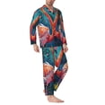 thumbnail image 2 of Bingfone Men's Pajama Set 2 Piece Loungewear PJs, Long Sleeve with Pajama Pants-Romantic Flamingo Pair, 2 of 7