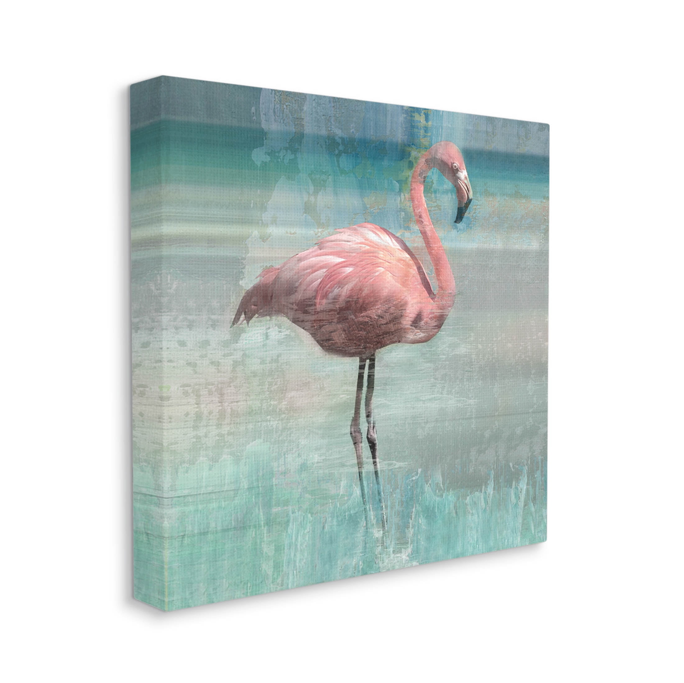Stupell Industries Layered Flamingo Bird Portrait Graphic Art Gallery Wrapped Canvas Print Wall Art, Design by Nan