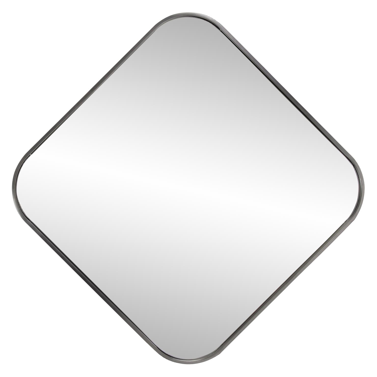 Tyler Dillon Brushed Silver Square Stainless Steel Framed Wall Mirror - 30" H x 30" W x 1 1/4" D