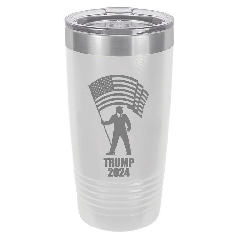 Trump 2024 Stainless Steel Insulated Tumbler with Lid 20 Oz. (White)