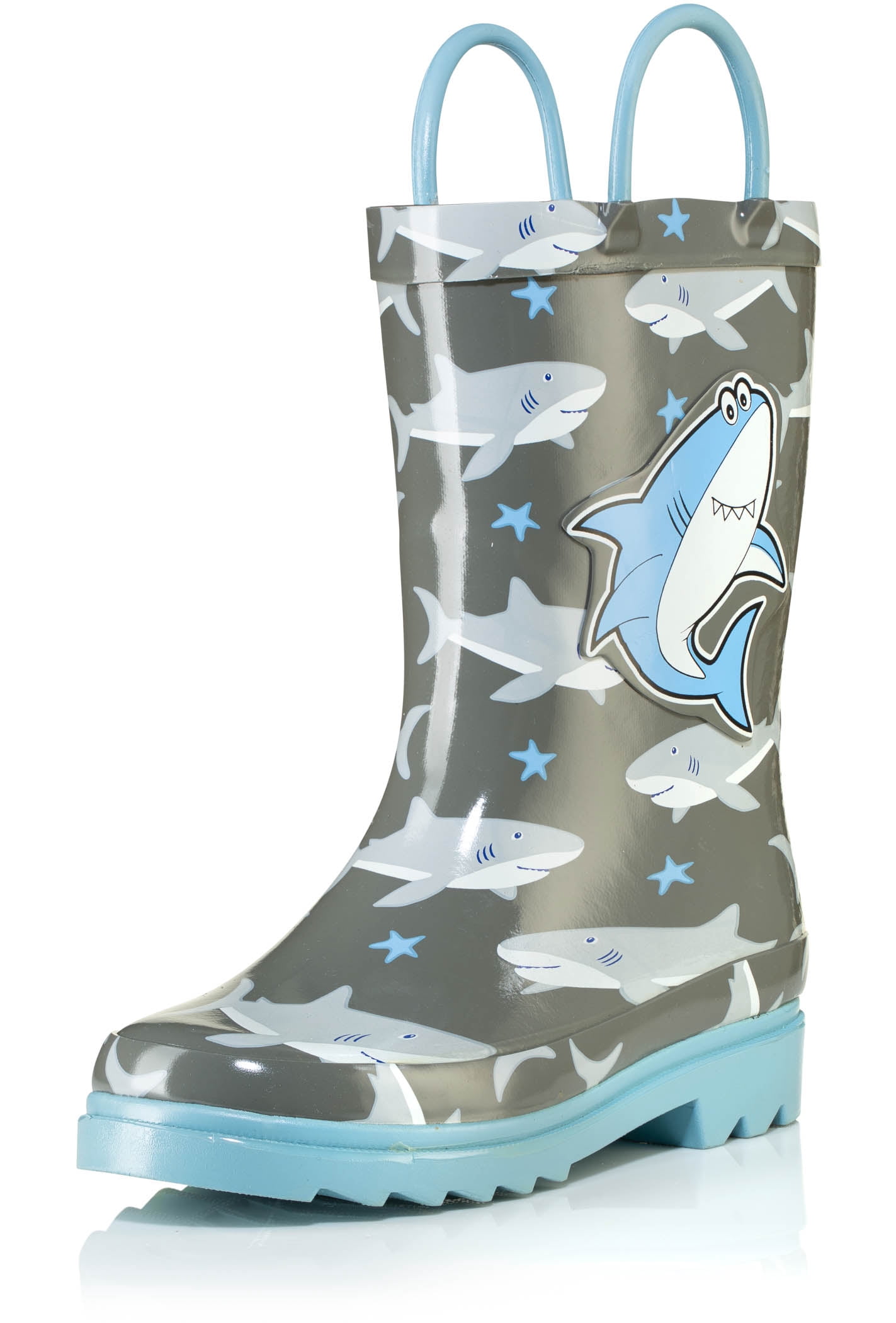 Puddle Play Waterproof Gray Rubber Rain Boots Easy-On Handles - Size 5 ...