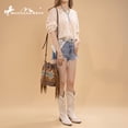thumbnail image 3 of Montana West Aztec Bucket Bags for Women Western Fringe Crossbody Bag Vintage Drawstring, Coffee, 3 of 7