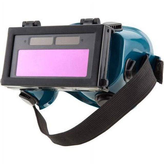 Lunettes Masque de Soudure LCD Batterie Solaire Auto-oscurcissant/assombrissantes Lunette de Protection des Yeux pour Soudage avec Bande (Vert)