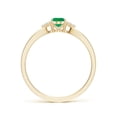thumbnail image 2 of ANGARA Natural Solitaire Emerald Split Shank Engagement Ring with Trio Diamonds in 14K Yellow Gold for Women (Size-6x4mm) | May Birthstone, Anniversary, Jewelry Gift for Women | Natural Emerald Ring, 2 of 9