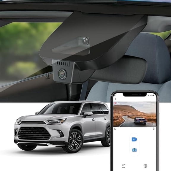 Fitcamx 4K Dash Cam for 2024-2026 Toyota Grand Highlander AS10, OEM Factory Look WiFi, Night Vision, Loop Recording, 64GB