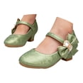 thumbnail image 3 of Girls Dress Shoes Low Heel Princess Flats Mary Jane Flower Wedding Party Glitter Shoes for Kids Toddler, 3 of 9
