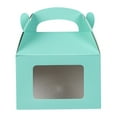 thumbnail image 6 of Restaurantware-Bio Tek 4 x 2.5 x 2.5 Inch Gable Boxes For Party Favors, 100 Attractive Gift Boxes - With Built-In Handle, Disposable, Turquoise Paper Barn Boxes, For Parties, 6 of 11