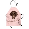 thumbnail image 1 of Labrador Apron, Modern Retriever Portrait with Grumpy Face Purebred House Pet Illustration, Unisex Kitchen Bib with Adjustable Neck for Cooking Gardening, Adult Size, Pale Pink Brown, by Ambesonne, 1 of 4