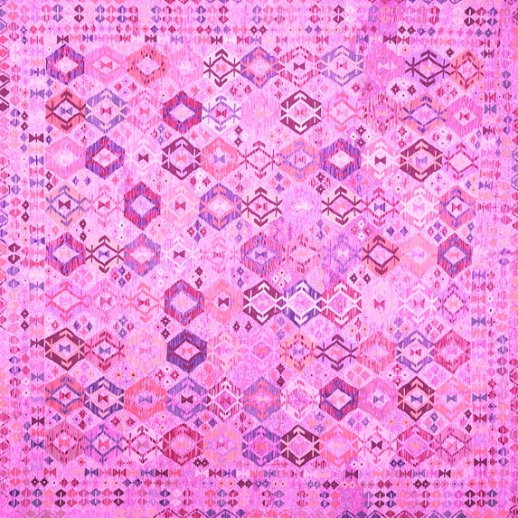 Ahgly Company Indoor Square Southwestern Pink Country Area Rugs, 6' Square