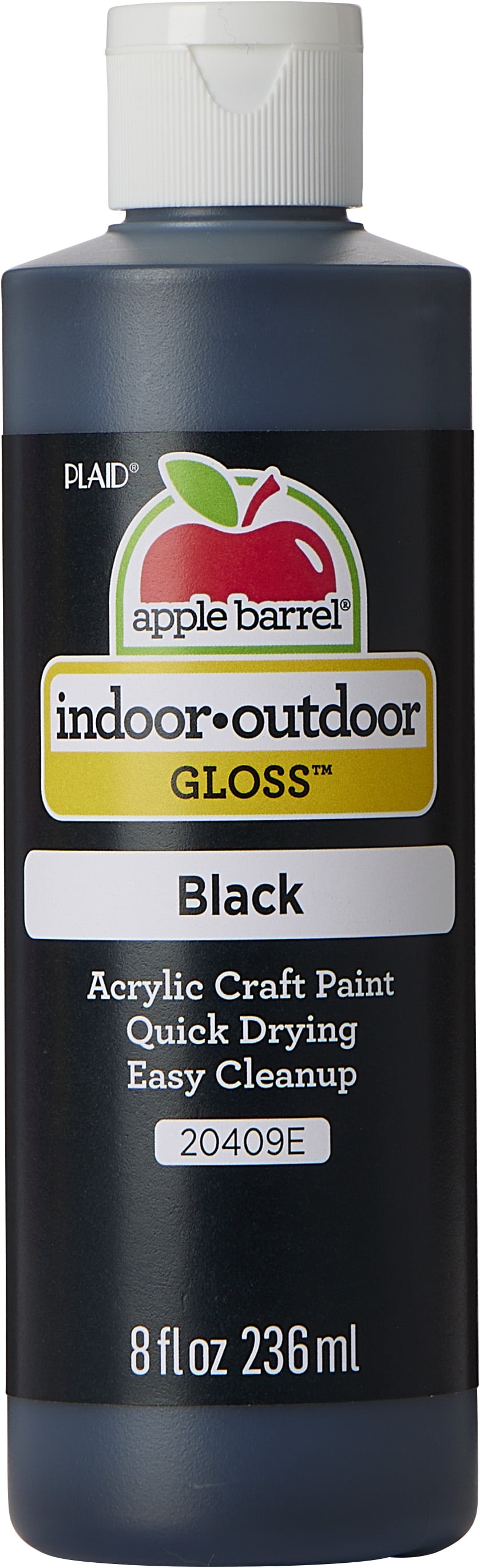 Apple Barrel, Acrylic Craft Paint, Gloss Finish, Black, 8 fl oz