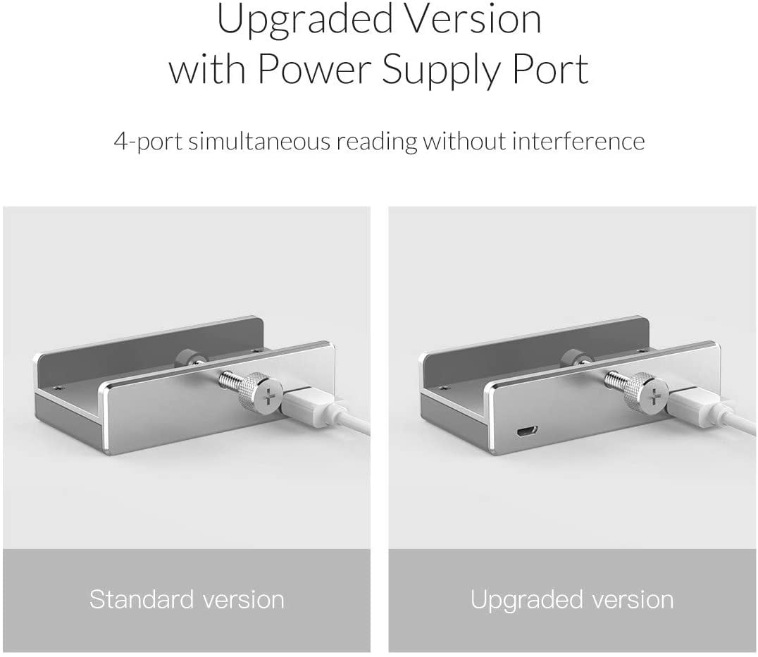 ORICO Powered USB Hub Type C to USB 3.0 Adapter with 4 USB 3.0 Ports Aluminum Clamp Design for Desktop