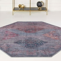 Unique Loom Sisu Collection Area Rug - Goa (5' 3" Octagon Antique Blue/Gray)