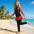 thumbnail image 5 of Tauxra 3 Piece Swimsuit Set with Long Sleeve Top and Skirt for Women, Sun Protection UPF 50 Plus Rash Guard, Full Coverage Swimming Outfit for Beach and Pool ActivitiesWear, 5 of 5