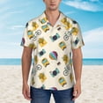 thumbnail image 4 of Daiia Travel Elements Hawaiian Shirt for Men Gentle Cotton Regular Short Sleeve Casual-Small, 4 of 9