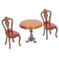 thumbnail image 3 of Dollhouse Dining Table Chair Set, Miniature Exquisite Carving  Doll House Furniture Accessories  For Collection, 3 of 8