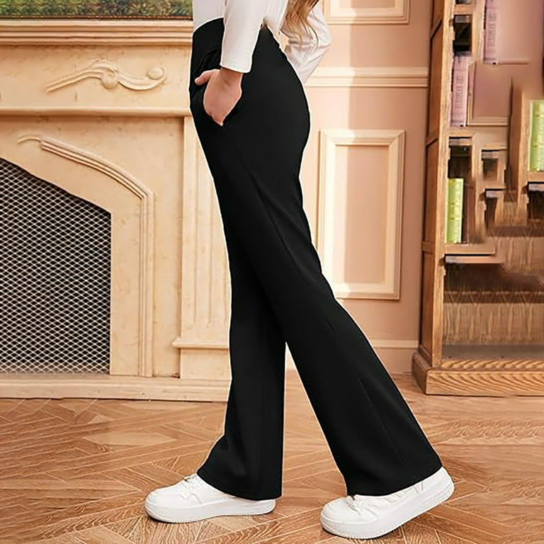 Girls School Uniform Pants Skinny Pants Stretch Pants With Pockets