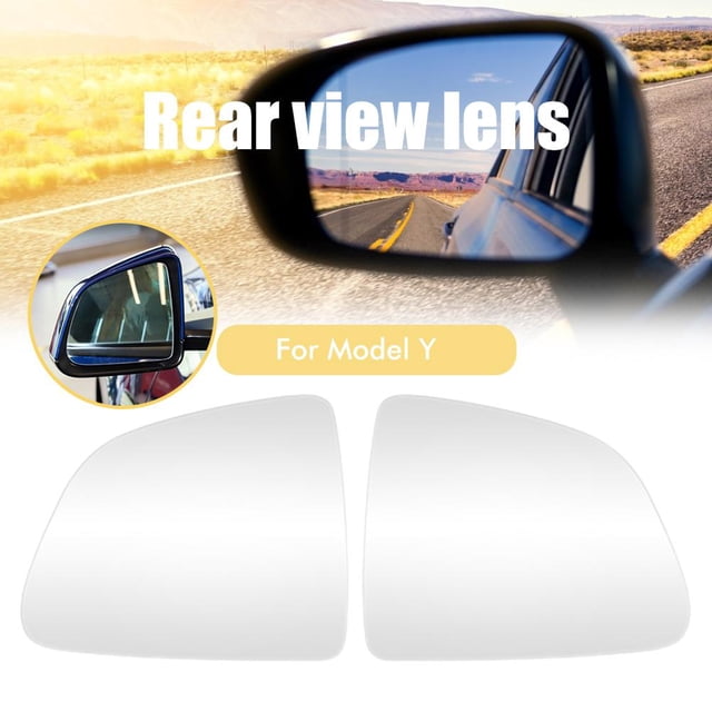 Espejo Retrovisor Compatible Con Tesla Model Y, Resistente Al Agua, Azul, Blanco, Lente De Cristal, Espejo De Puerta Antirreflectante Yuarrent VI011978-02