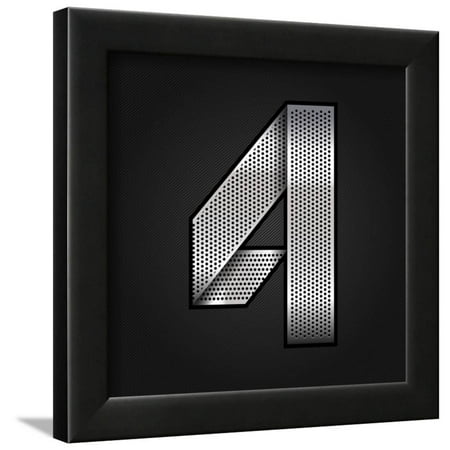 Number Metal Chrome Ribbon 4 Four Framed Print Wall Art By Ecelop Number Metal Chrome Ribbon 4 Four Framed Print Wall Art By Ecelop