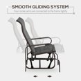 thumbnail image 3 of Outsunny 3 Piece Outdoor Glider Chair with Tea Table Set, Patio Garden Rocking Furniture for Poolside, Balcony, Deck, Garden, Backyard, Grey, 3 of 9
