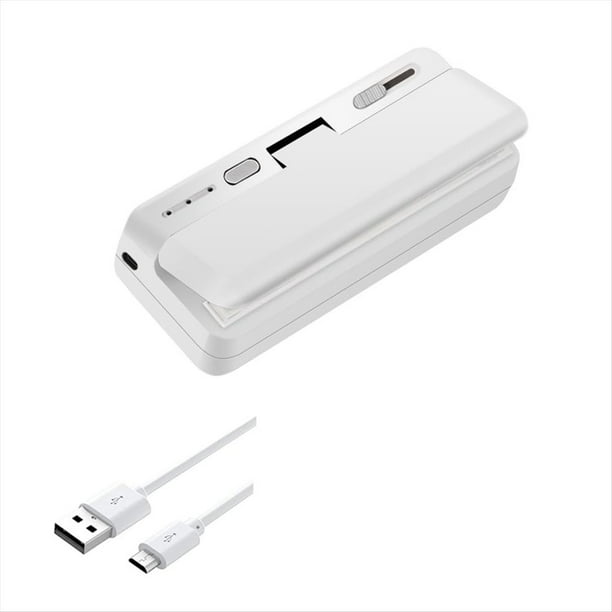 Mini Sellador de Bolsas, Cargador USB, Sellador TéRmico de Bolsas Patatas Fritas, Sellador TéRmico, Resellado Bolsas PláStico para Refrigerios, Sellado TéRmico y Cortador