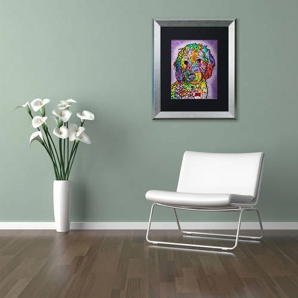 Trademark Fine Art "Sweet Poodle" Canvas Art by Dean Russo, Black Matte, Silver Frame