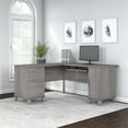 thumbnail image 2 of Pemberly Row 60W L Shaped Desk with Storage in Platinum Gray - Engineered Wood, 2 of 7