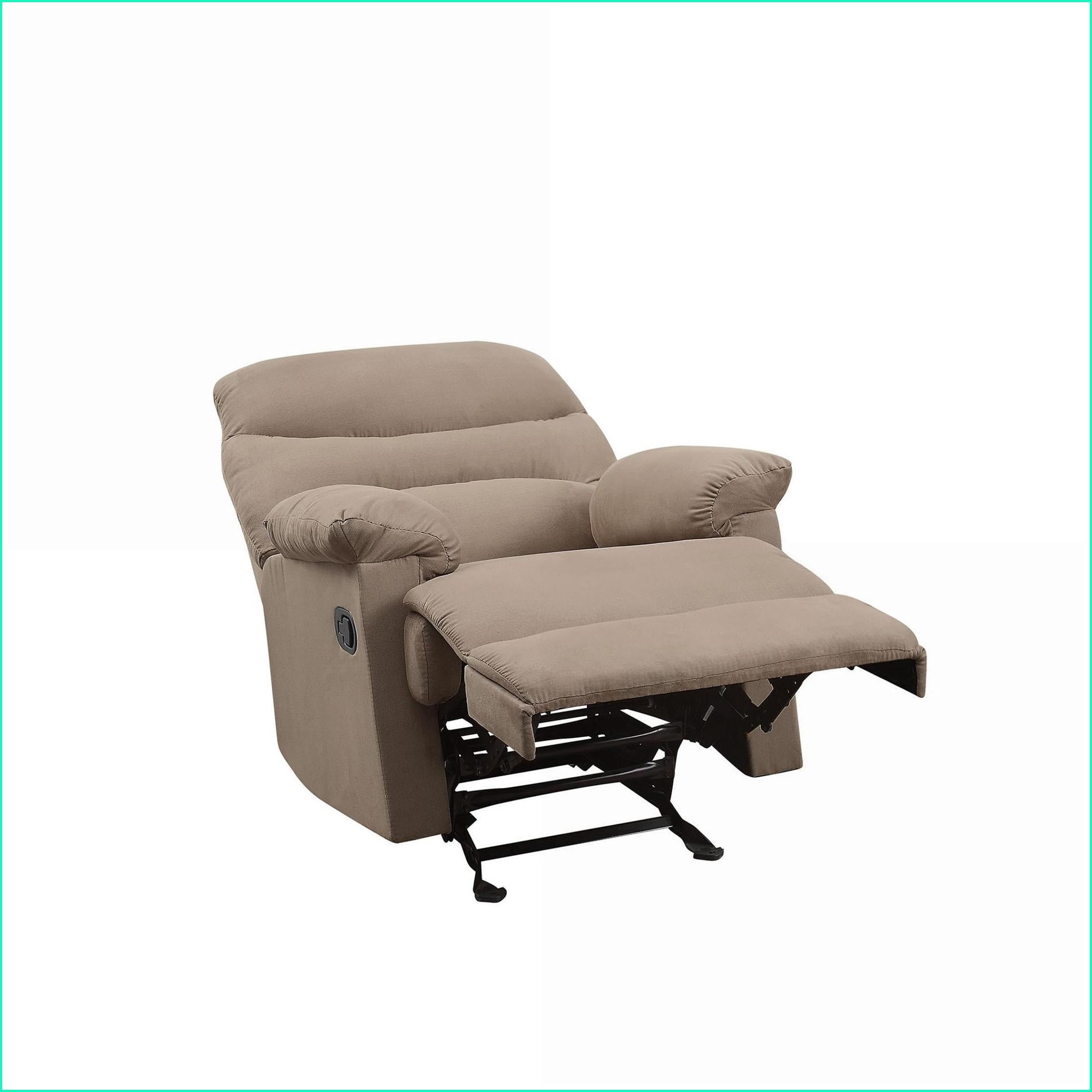 Recliners, Casual Tan Brown Microfiber with Pillow Top Armrest | External Latch Handle, Memory Foam