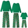 thumbnail image 1 of Pijamas navideños de Santa Inspire Chic, conjunto de pijamas familiares de manga larga y pantalones, [Niños y Niñas] S Verde, 1 of 4
