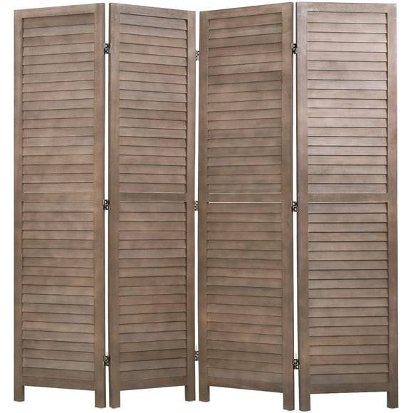 FDW Paravent Pliant à 4 Panneaux, Cloison d'Intimité en Bois de 5,75 Pieds de Hauteur pour la Maison, le Bureau, la Chambre, le Restaurant, Brun