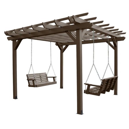 Bodhi Pergola (12 x 12) with 2 Weatherly 4ft Swings