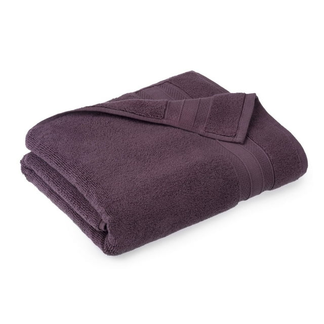 hometrends Solid 100% Cotton Bath Towel, 1 Piece, 550 GSM, Highly Absorbent & Soft Bathroom Towel, Dark Purple