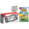 Nintendo Switch Lite 32GB Handheld Video Game Console in Gray with Animal Crossing: New Horizons Game Bundle