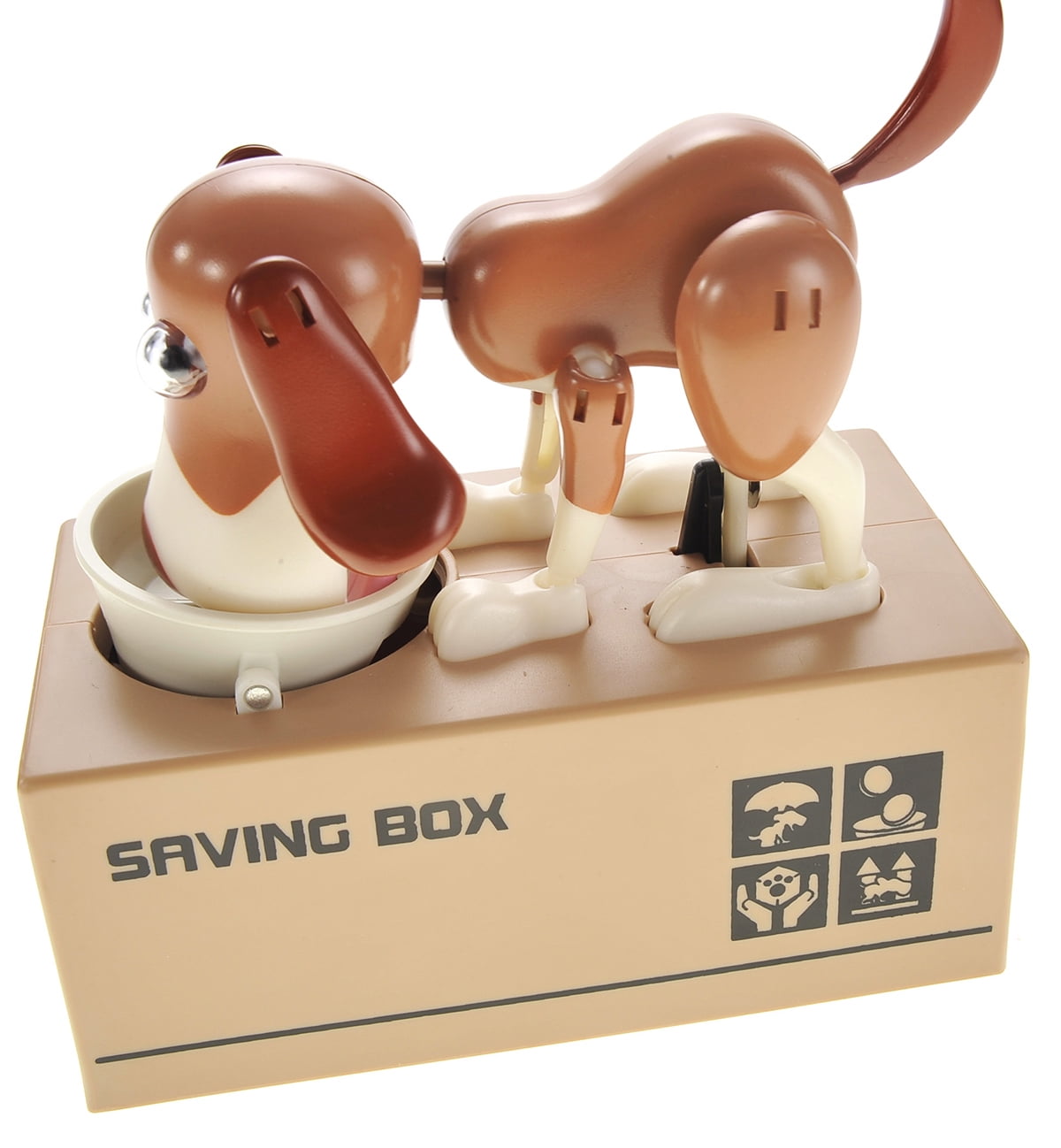 PennyPincher Dog Piggy Bank White Brown