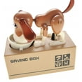thumbnail image 2 of PlayWorld PennyPincher Dog Piggy Bank White Brown, 2 of 7