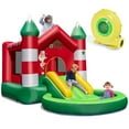 thumbnail image 1 of Costway Castillo hinchable, castillo hinchable para niños con temática navideña, con tobogán, cama elástica, piscina de bolas, castillo hinchable o para el patio trasero(con soplador 480W), 1 of 2