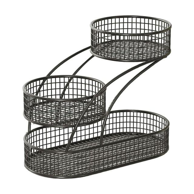 Frutero de Cocina con Estructura Metálica Soporte para Frutas Cesta de Verduras Bandeja Organizadora Multifuncional Resistente y Adecuada para Bodas Fiestas Picnic Comedor Oficina y