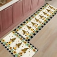 thumbnail image 3 of Kitchen Rugs Set of 2 Spring Sunflower Gnome Kitchen Mats Rugs Non Skid Washable Anti Fatiguee Black White Buffalo Plaid Water Absorption Doormat Carpet for Bedroom/Bathroom 17x30in+17x63in, 3 of 6