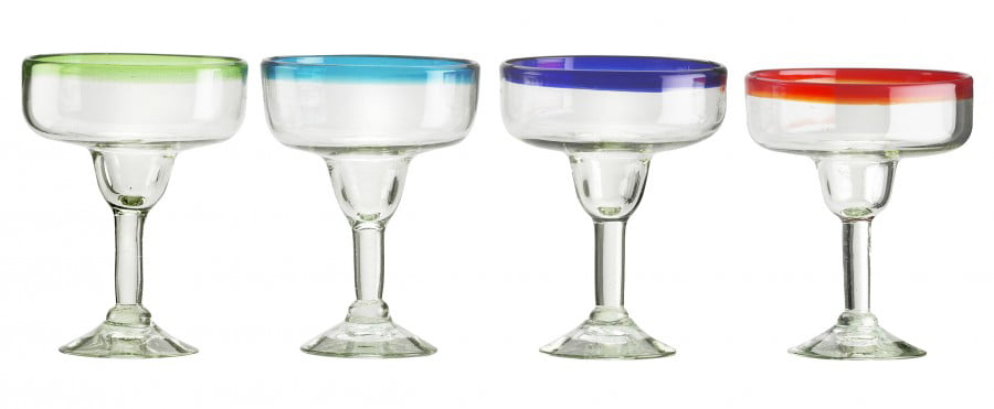 Amici Home Acapulco Authentic Mexican Handmade Margarita Glasses 15oz Set of 4 